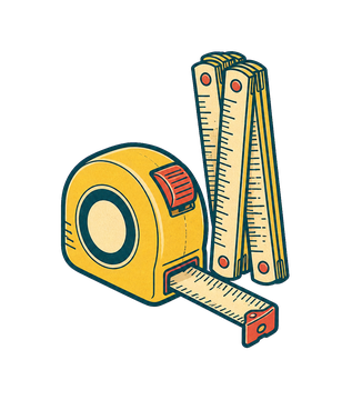 Retro tape measure and folding ruler