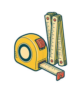 Retro tape measure and folding ruler